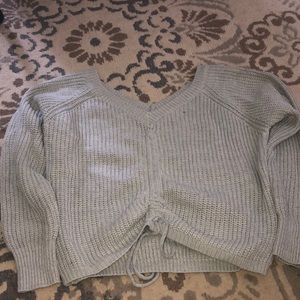 NWOT cinched cable-knit sweater